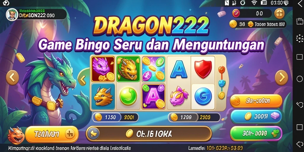 Tampilan gameplay Bingo yang seru dan interaktif di DRAGON222.