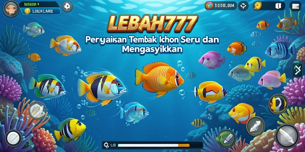 Tampilan gameplay seru di LEBAH777 dengan aksi menembak ikan.